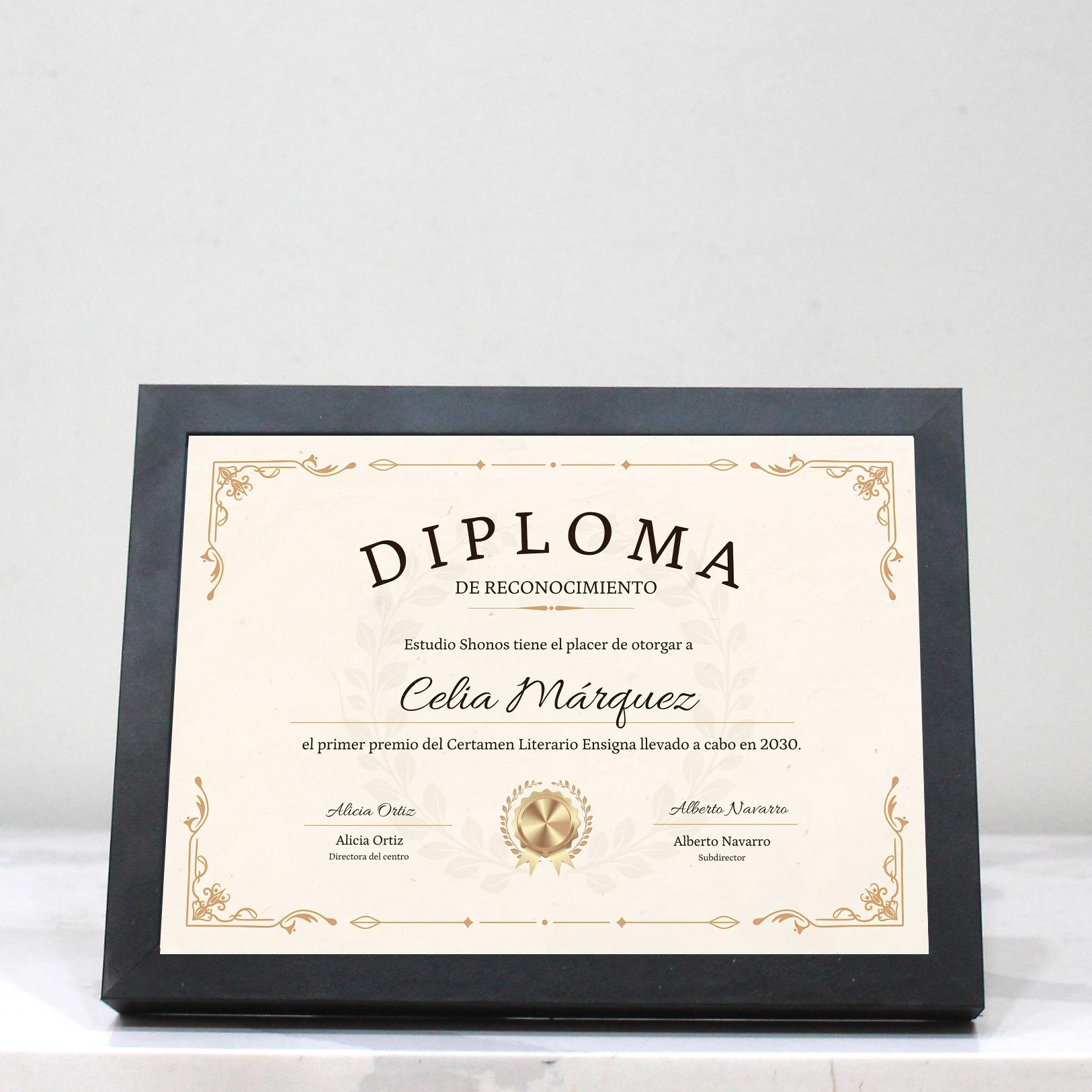 Enmarcacion de diploma Economico 30x20 cm
